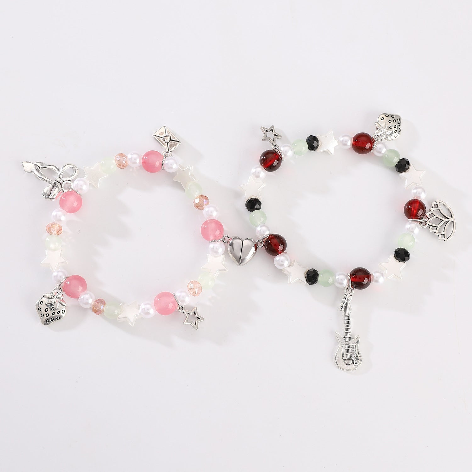 Wholesale Love Magnetic Clasp Beaded Elastic Bracelets ACC-BT-MY014