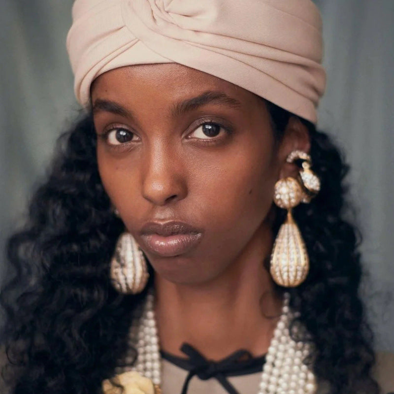 Wholesale  Light Luxury  Full Diamond Three-dimensional Oval Water Drops Earrings