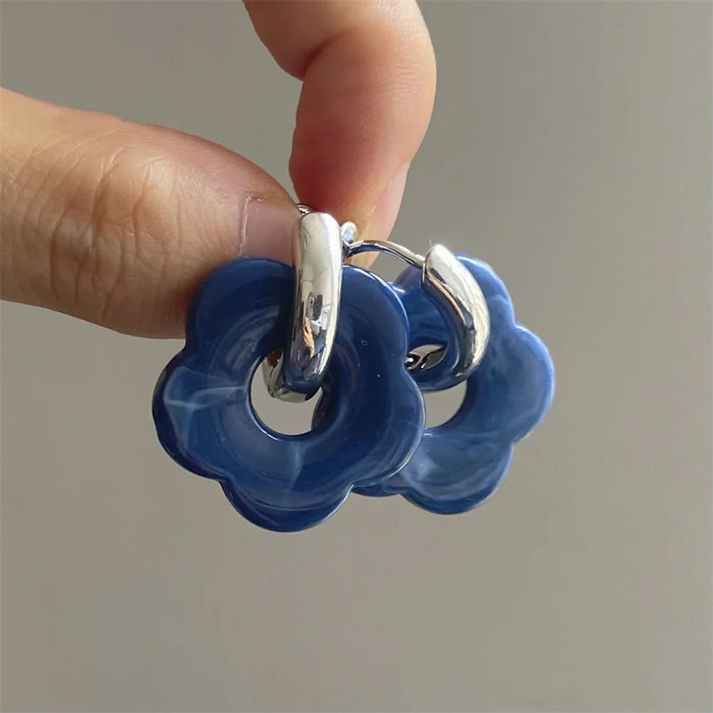 Wholesale Resin Flower Copper Earrings ACC-ES-MLR009