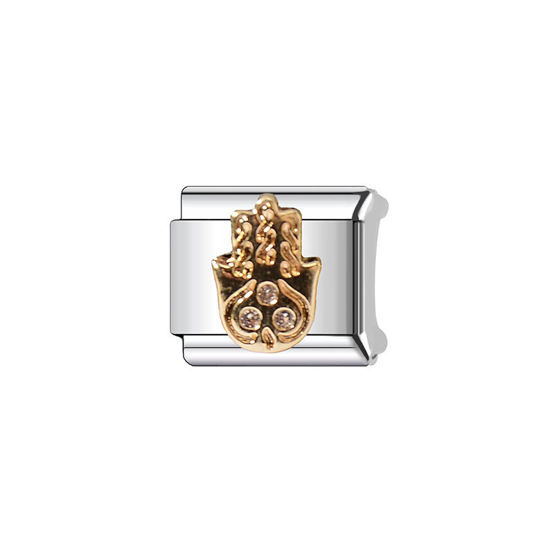 Wholesale  9mm Italian Charm Starter Bracelets DIY square Single Section Creative Stainless Steel Composable Bracelet