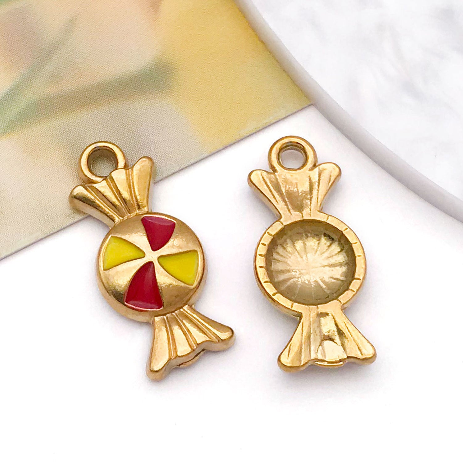 Wholesale Stainless steel enamel butterfly knot candy Western cowboy horse head  Charms