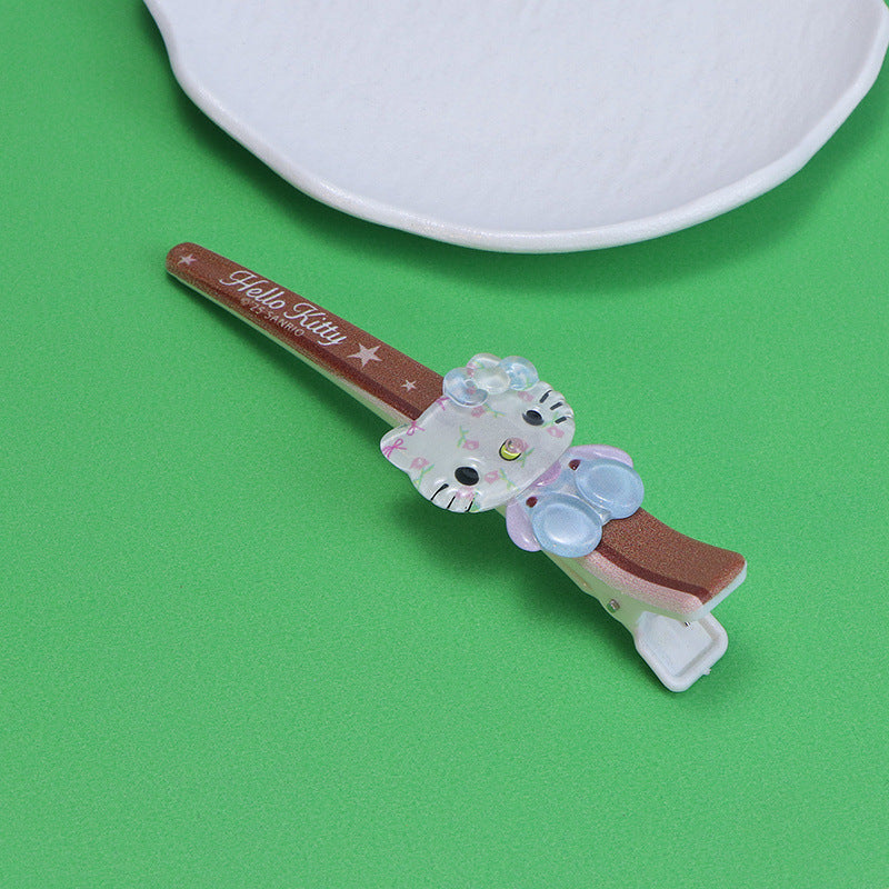Wholesale Resin Clover Cat Hair Clip Cute Cartoon Duckbill Hair Clip Fashion Accessory Gift For Boutique Resale