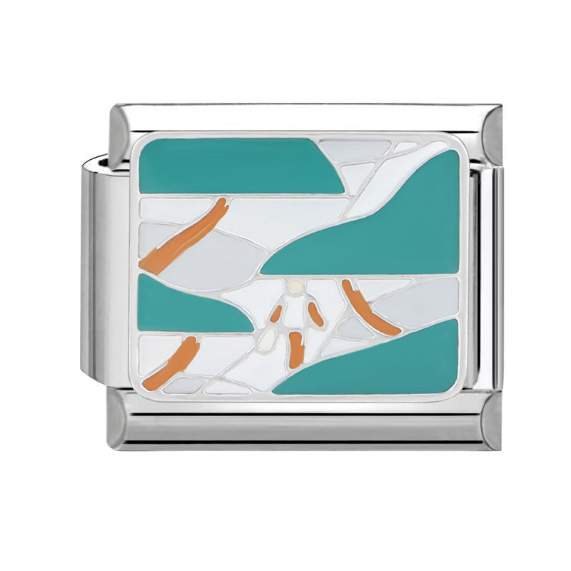 Wholesale Italian Charm Bracelet 9mm DIY Splicing Removable Green Series Titanium Steel Composable Bracelet