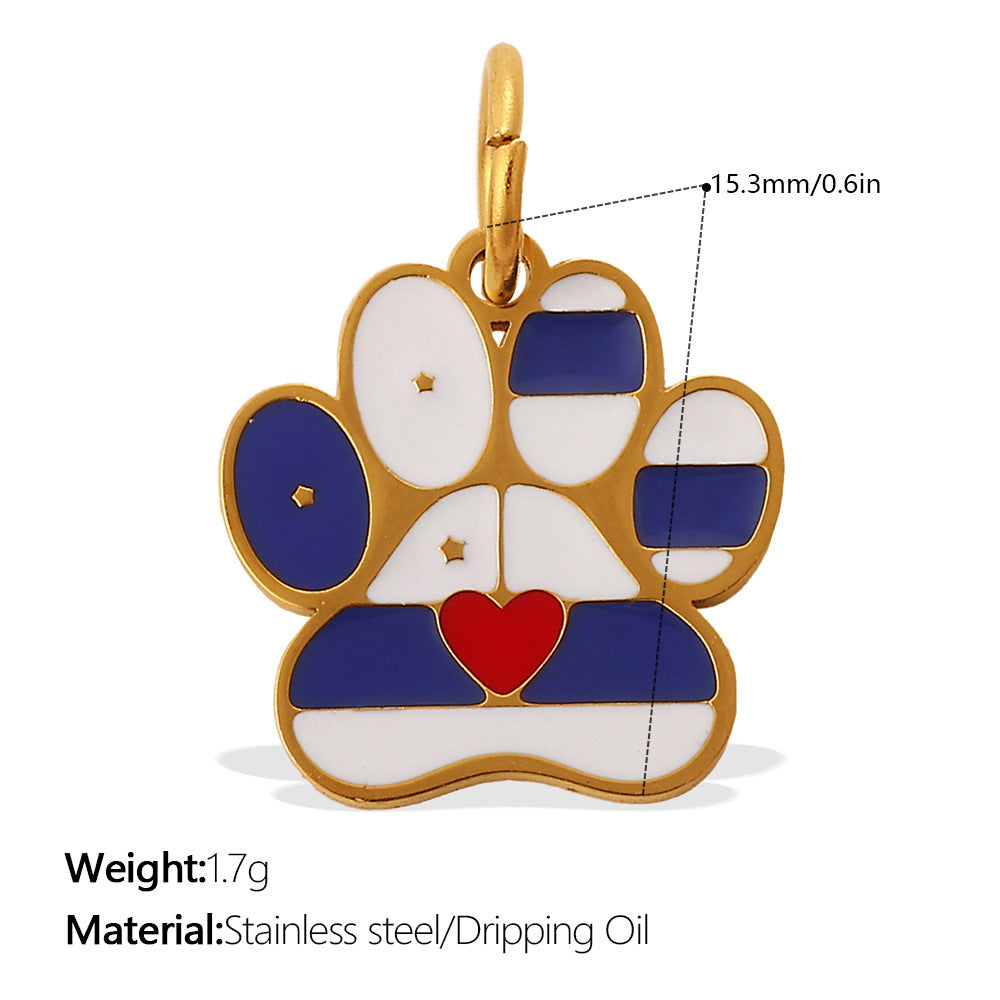 Wholesale Cute Cartoon Dog Paw Print Pendant Charms