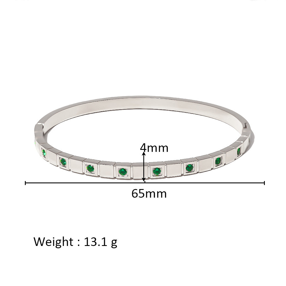 Wholesale Stainless Steel 18K Gold Plated Geometric Star Flower Zircon Bracelet