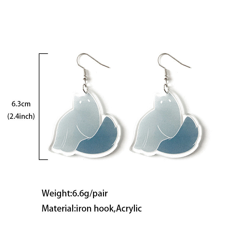 Wholesale   Exaggerated Ghost Cat Acrylic Earrings