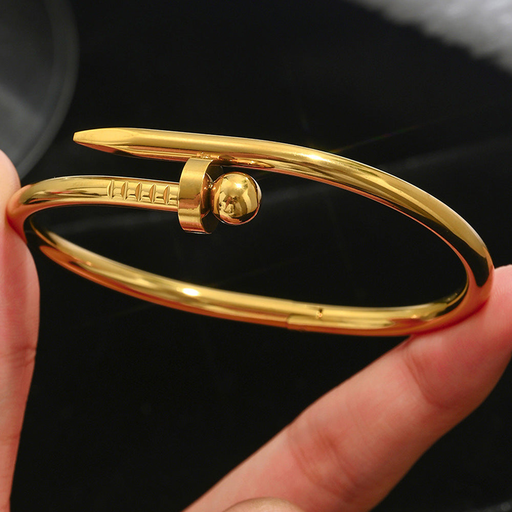 Wholesale Titanium steel nail four-leaf clover diamond-encrusted bracelet ACCVIP