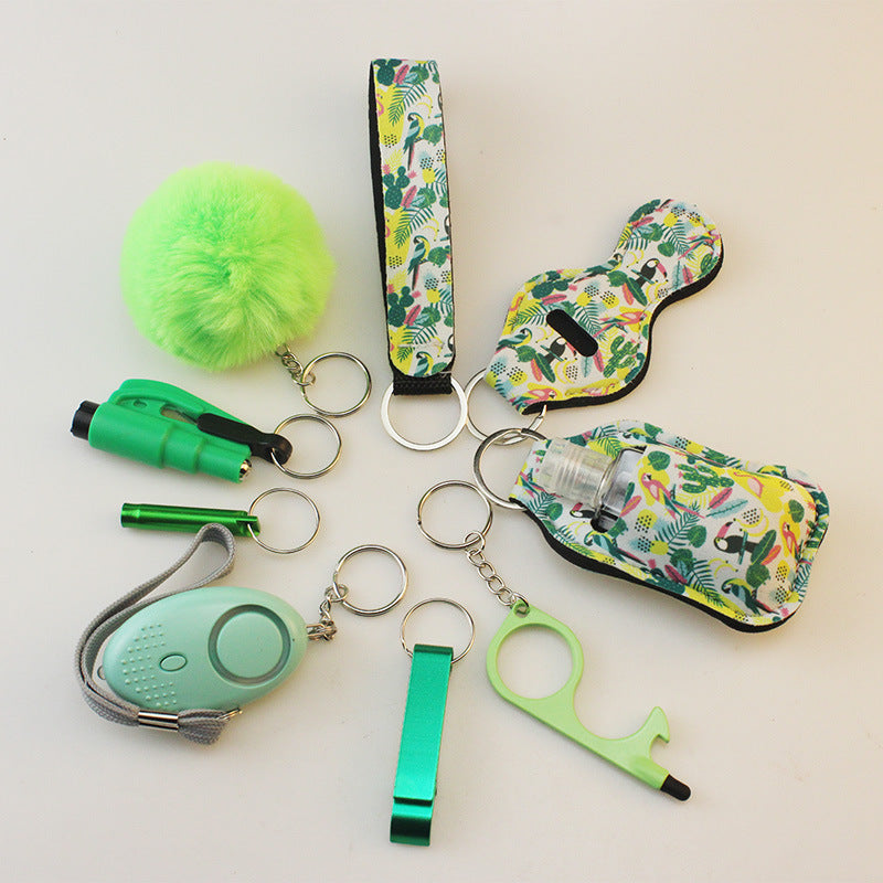 Wholesale Diving Fabric Lipstick Set Bottle Opener Hair Ball Whistle Keychain Set ACC-KC-TMS002