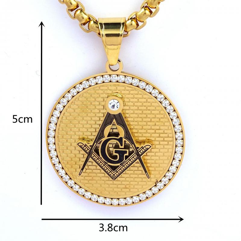 Wholesale  religious  stainless steel color-retaining gold-plated  zircon  necklace