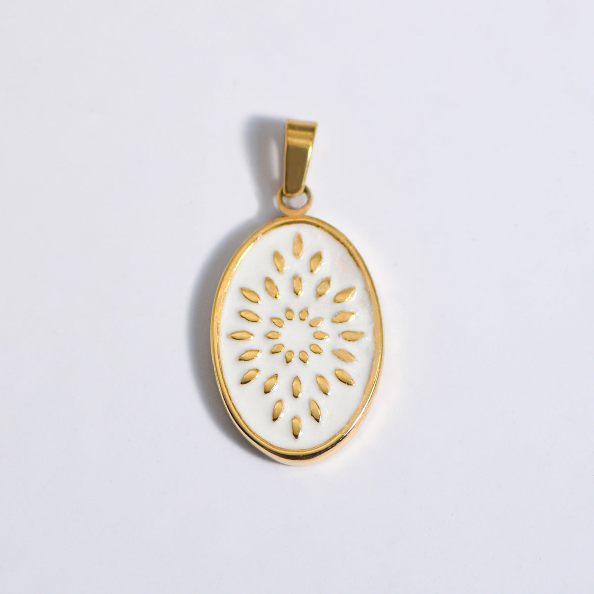 Wholesale Stylish Geometric Stainless Steel Necklace Pendant Natural Stone Drop DIY Jewelry Accessory For Layering And Gift