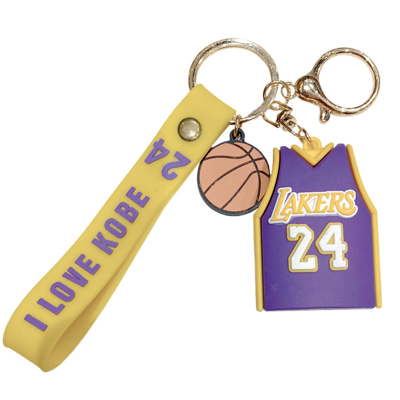 Wholesale Silicone Basketball Schoolbag Jersey Keychains Creative Keychain ACC-KC-Gongz012