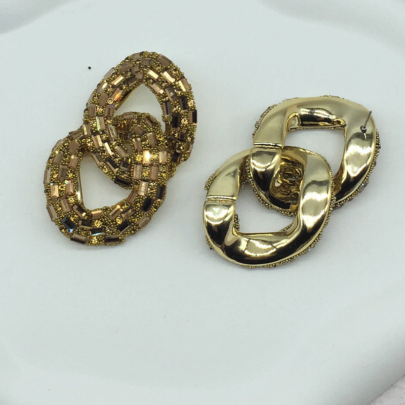 Wholesale Creative Chain Shape Diamond Colorful Earrings ACC-ES-KangD003