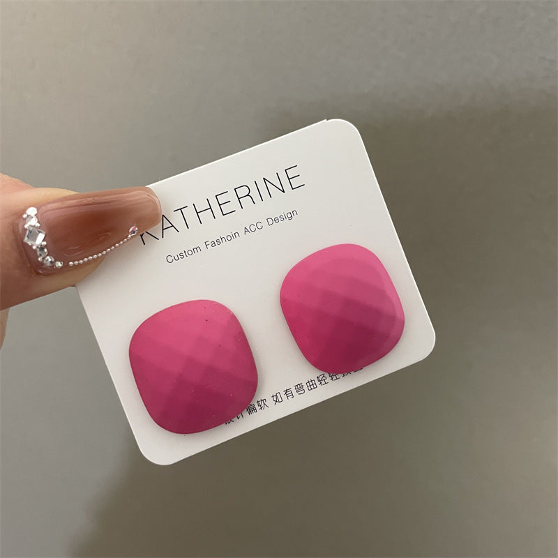 Wholesale Candy Color Geometric Square Circle C Shape Earrings