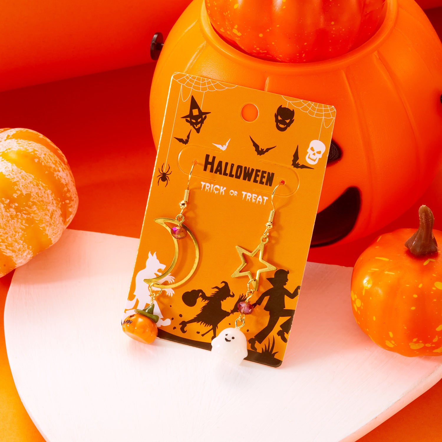 Wholesale  Ghost Pumpkin Moon Pentagram Cartoon Earrings