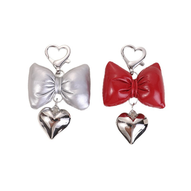 Wholesale Leather Bow Heart Keychain