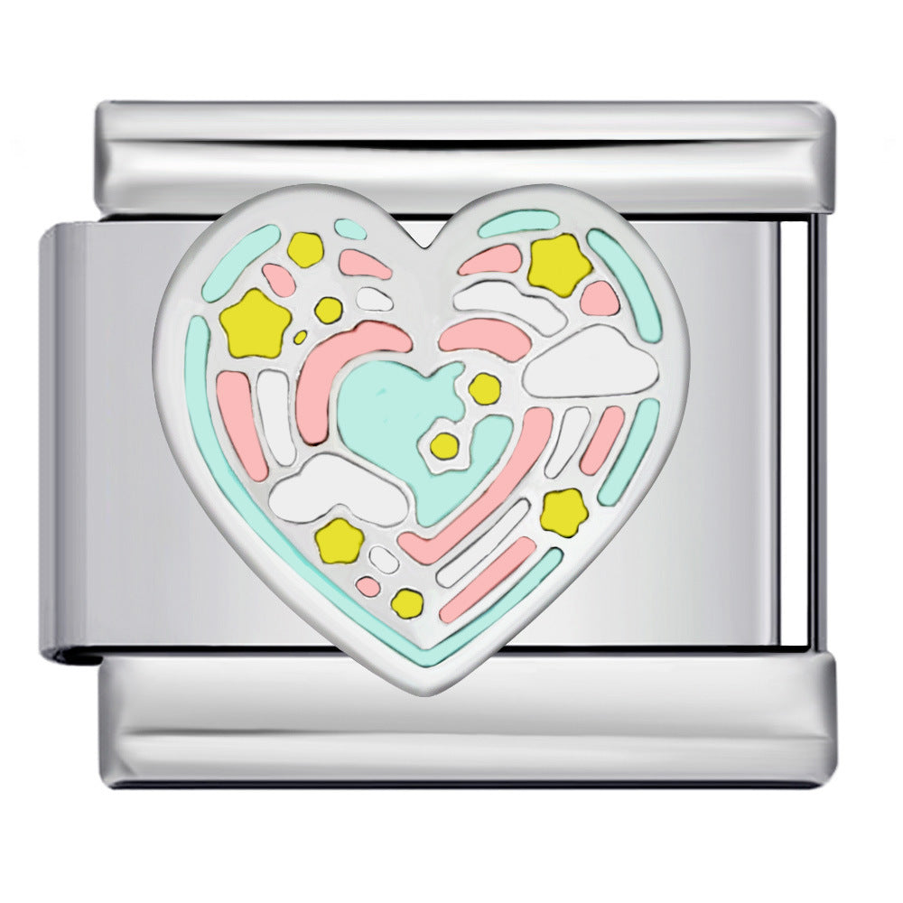 Wholesale Italian  Stainless Steel CharmsGold and Silver Welding Oil Drop DIY Module Charms