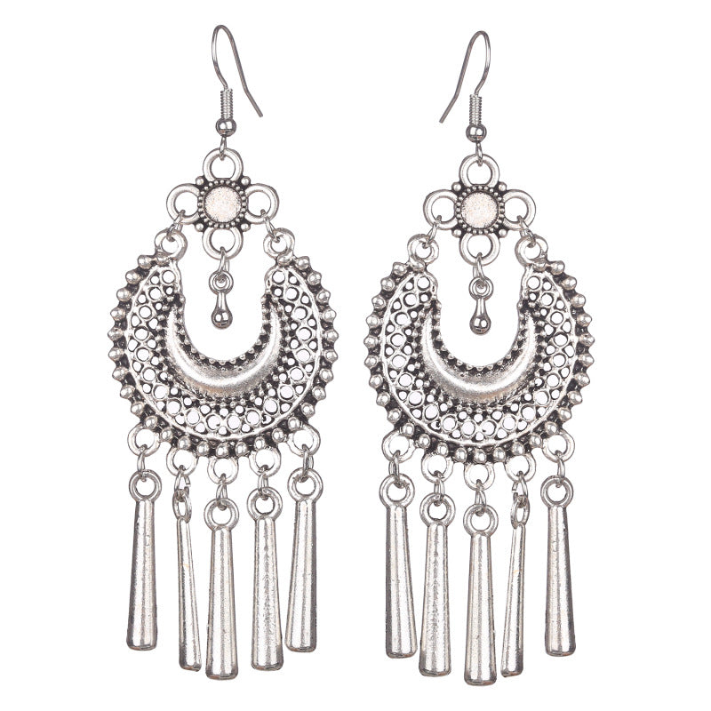 Wholesale 2 Pairs/Pack Bohemian Ethnic Style Retro Alloy Tassel Earrings ACC-ES-HY094