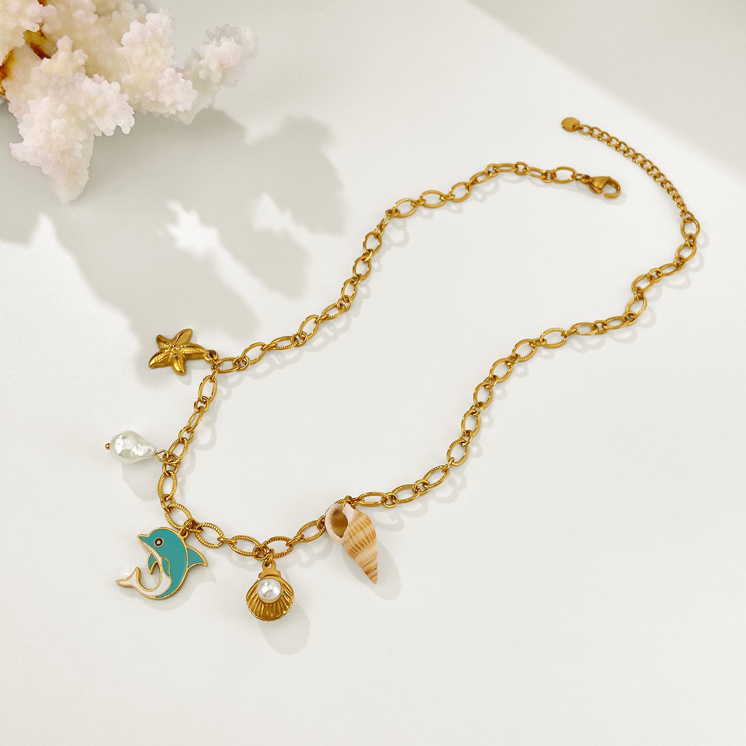 Wholesale  Titanium Steel Creative Marine Elements Necklaces  Clavicle Chain