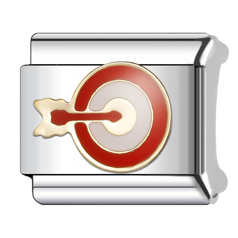 Wholesale Italian Charm Bracelet 9mm DIY Splicing Gold Chess Series Stainless Steel Composable Bracelet