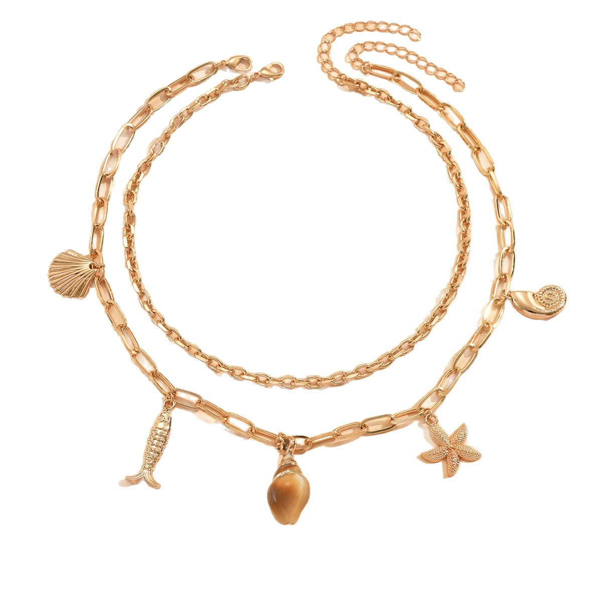 Wholesale Beach Shell Ocean Shell Double-Layer Necklace