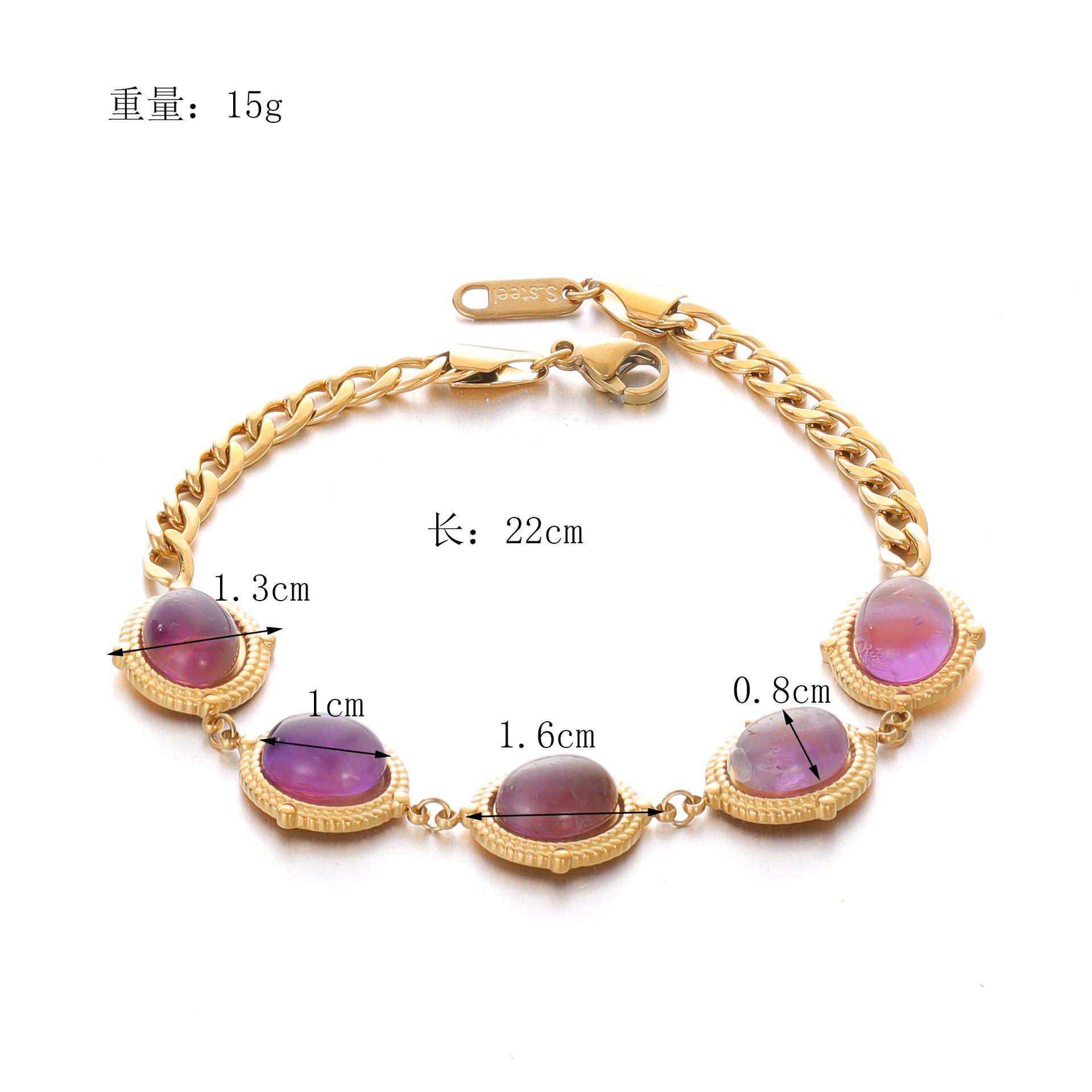 Wholesale Baroque Stainless Steel Bracelet Natural Stone Bracelet Accessories
