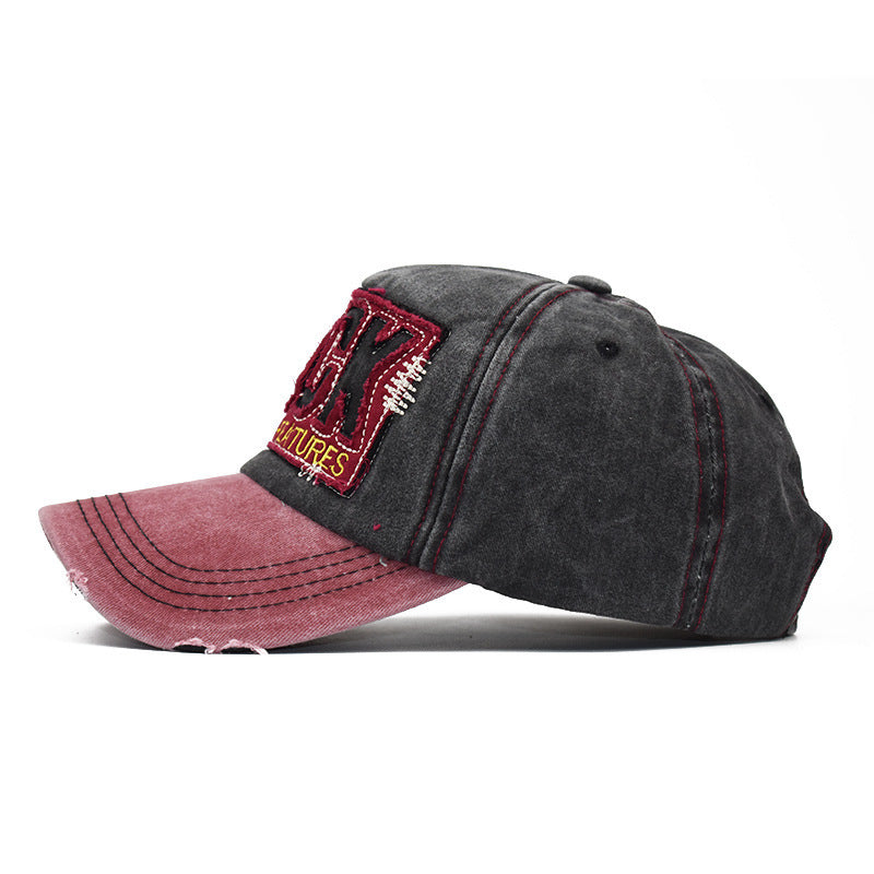 Wholesale Trendy Yellow Hip Hop Baseball Cap Patchwork Distressed Washed Cotton Adjustable Wide Brim Street Fashion Accessory For Men And Women