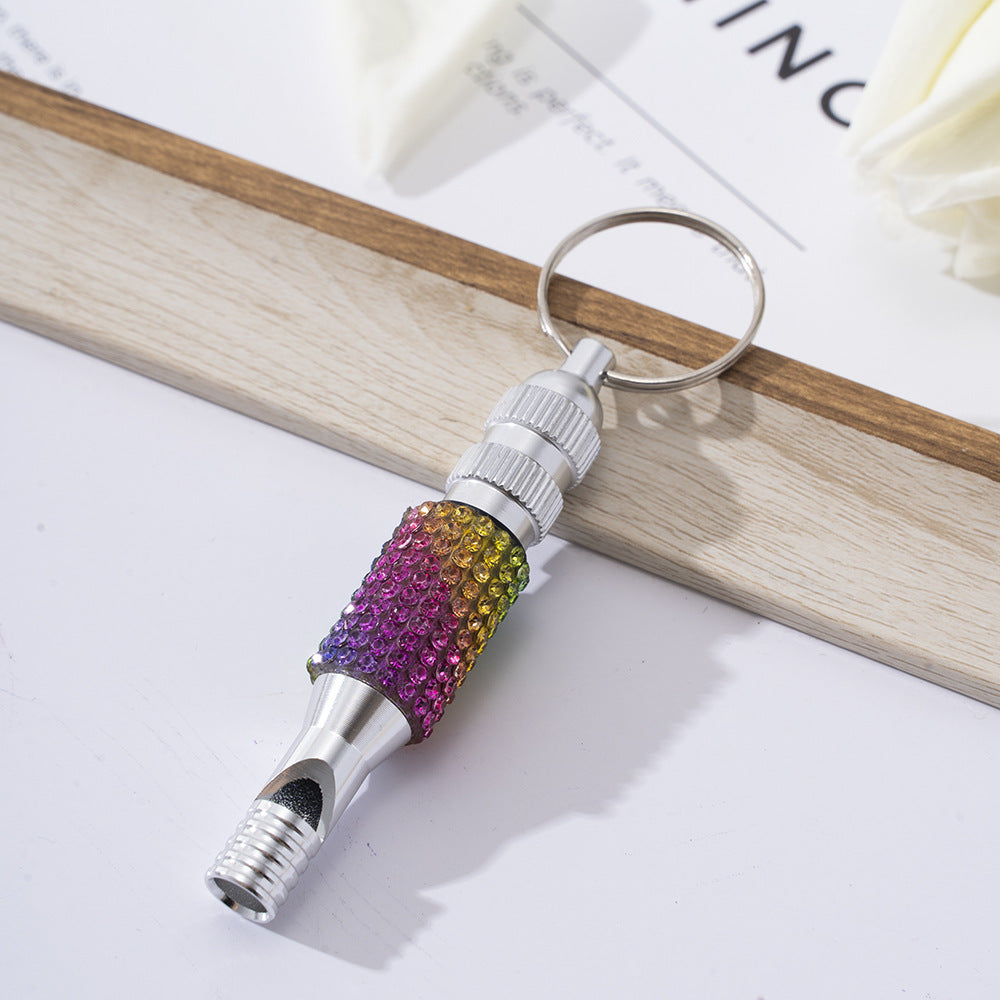 Wholesale Rhinestone Aluminum Whistle Outdoor Keychain ACC-KC-ZhiYa033