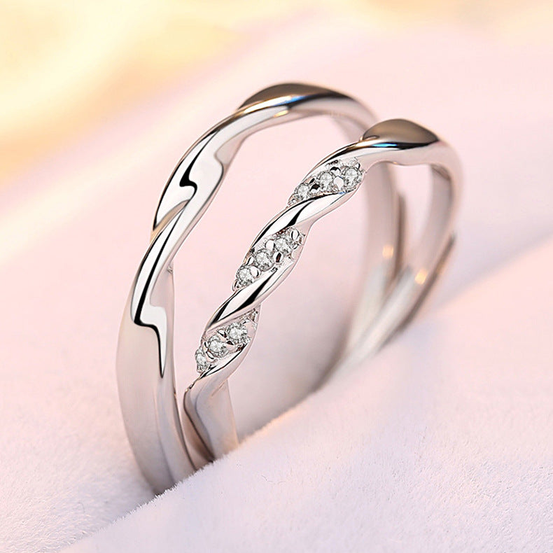 Wholesale Valentine's Day mobius s925 silver couple ring