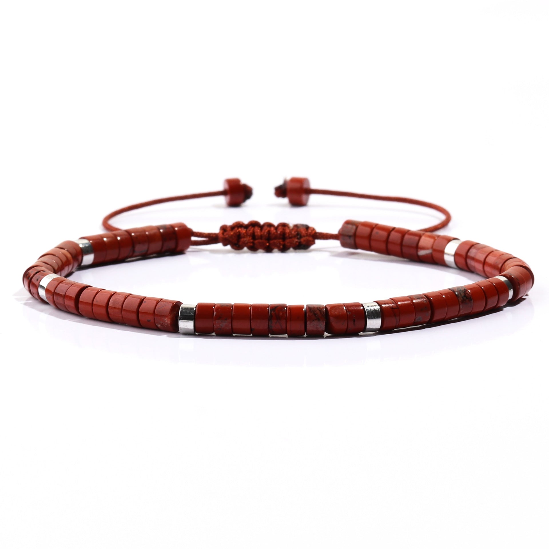 Wholesale Handmade Beads Bohemian Natural Stone Cylindrical Flat Bead Bracelet ACC-BT-FenRui012