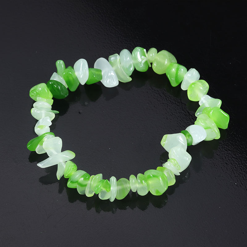 Wholesale Natural colorful gravel hand-woven elastic boho bracelet