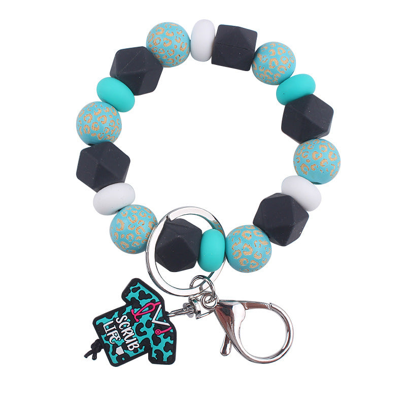 Wholesale Cartoon Nurse Uniform Silicone Beaded Wrist Keychain ACC-KC-GuangTian059