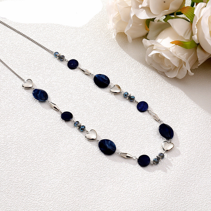 Wholesale  geometric heart-shaped all-match long  necklace