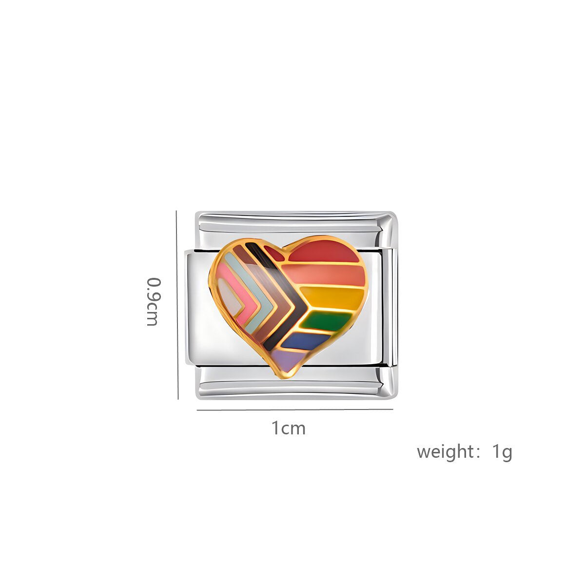 Wholesale Italian Charm Heart Titanium Steel Module Bracelet Free  Matchinging Splicing DIY Charms