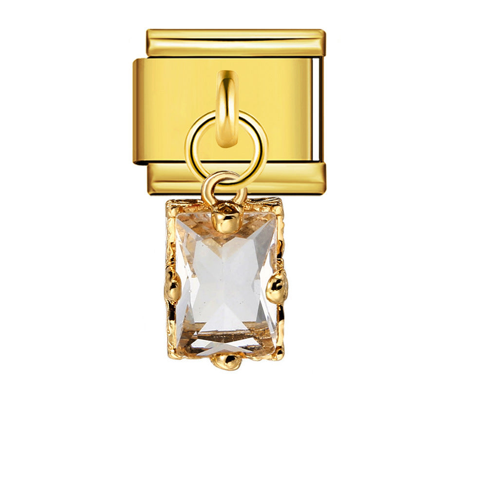 Wholesale Italian Charm Bracelet 9mm DIY Flower pendant Creative Stainless Steel Composable Bracelet