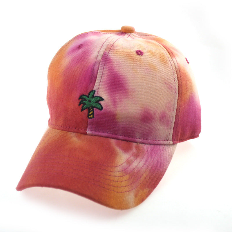Wholesale Tie-dye Embroidered Coconut Tree Hat Baseball Cap ACC-HT-JiaTuo002