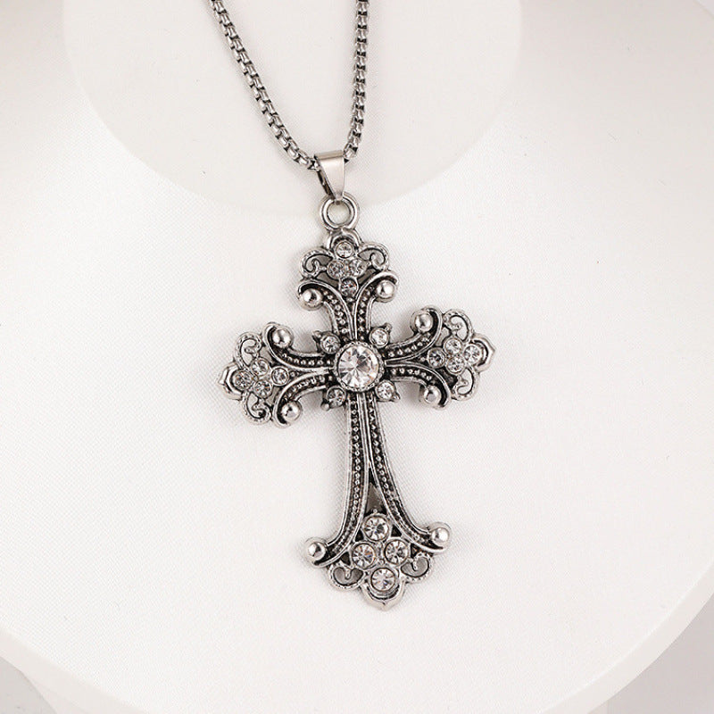 Wholesale Stylish Cross Pendant Necklace Titanium Steel Hip Hop Chain Jewelry Gift For Men Women