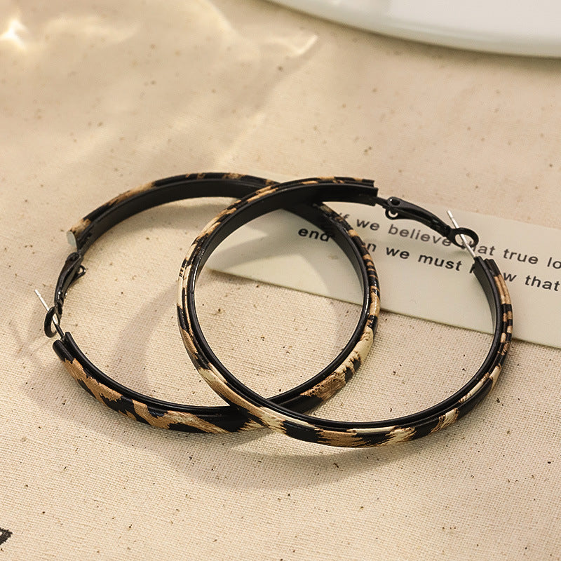 Wholesale  Leopard Ribbon Bow Earrings