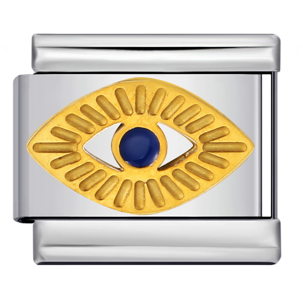 Wholesale Italian modular devil' s eye titanium steel welding dripping DIY   bracelet