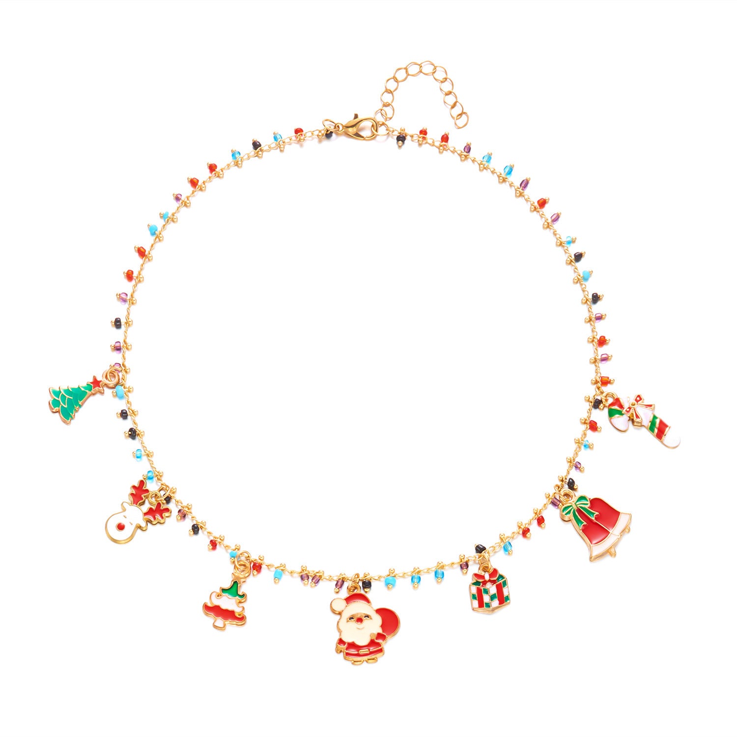 Wholesale Christmas Party  Snowman Elk Colorful Necklace