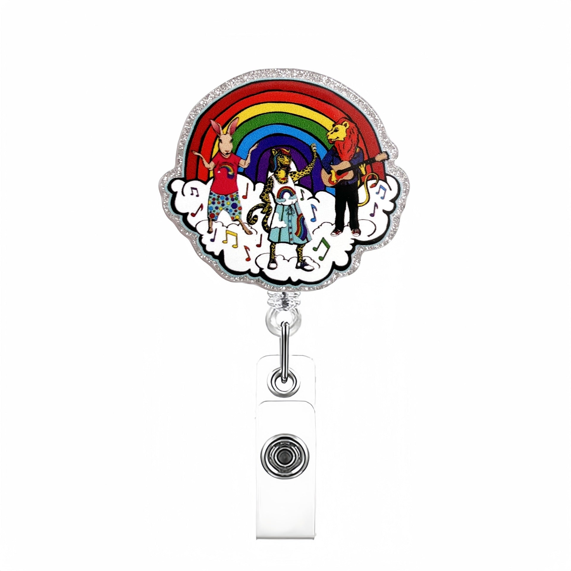 Wholesale Acrylic Animal Cat Goose Badge Reels Keychains