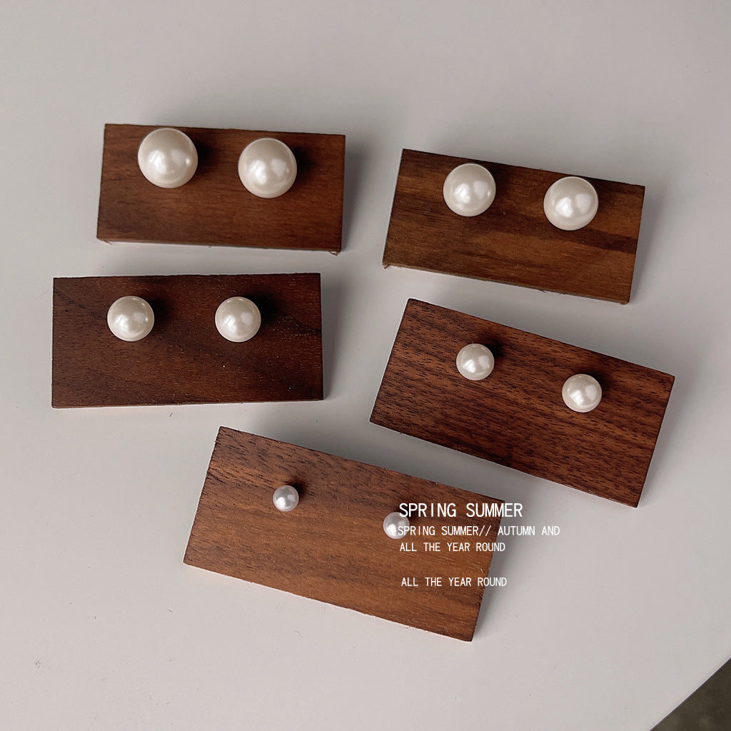 Wholesale  retro Pearl 925 silver pin earrings