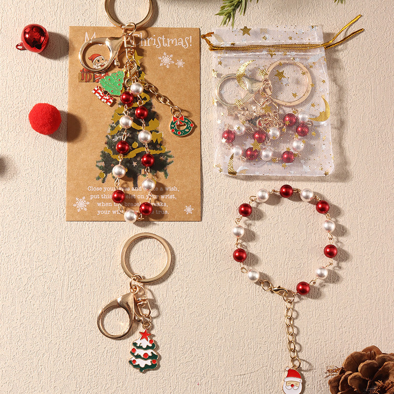 Wholesale Christmas  Snowflake Christmas Tree Keychain
