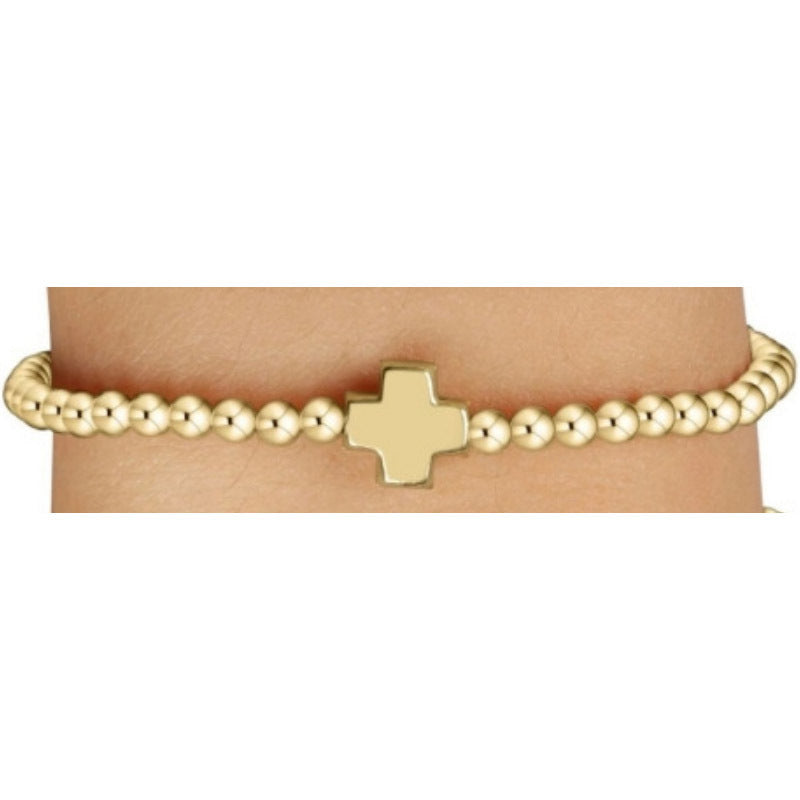 Wholesale Copper Plated Gold Beads Color-retaining Bracelet Beach Style Geometric Elastic Bracelet ACC-BT-zhixiang006