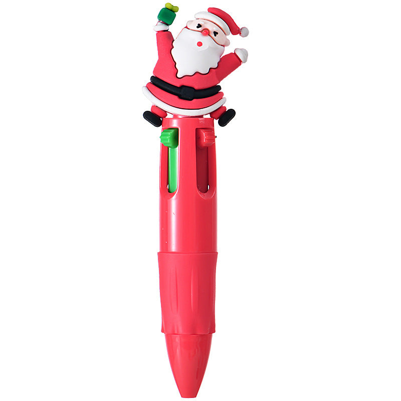 Wholesale Cute cartoon Christmas four-color ballpoint pen