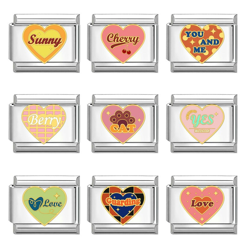 Wholesale Italian beaded bracelet 9mm DIY splicing detachable love stainless steel combinable bracelet