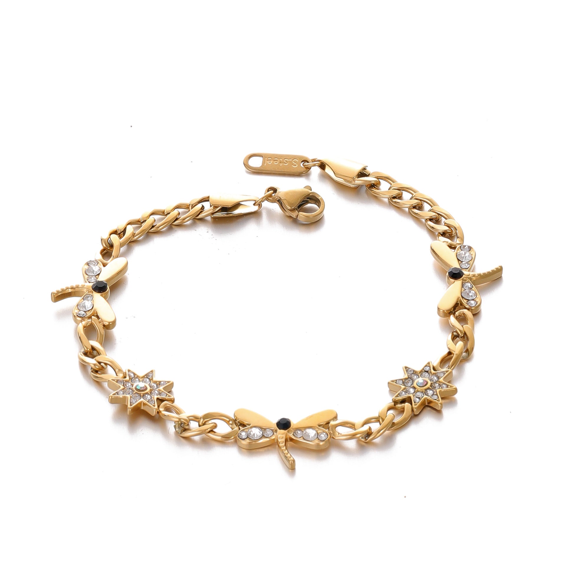 Wholesale stainless steel small full diamond bracelet