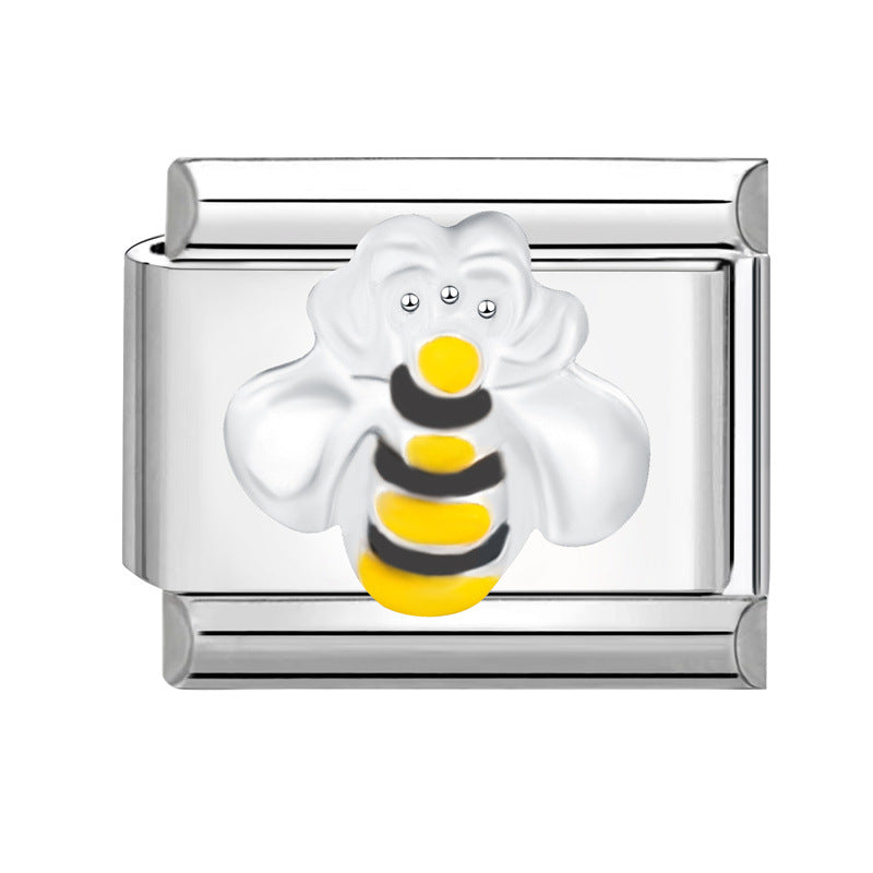 Wholesale Italian Charm Bracelet 9mm DIY Splicing Insect Series Stainless Steel Composable Bracelet