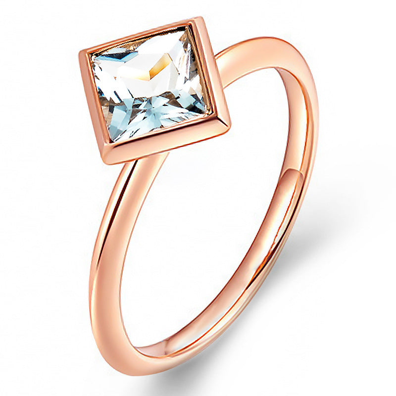 Wholesale blue zircon diamond ring