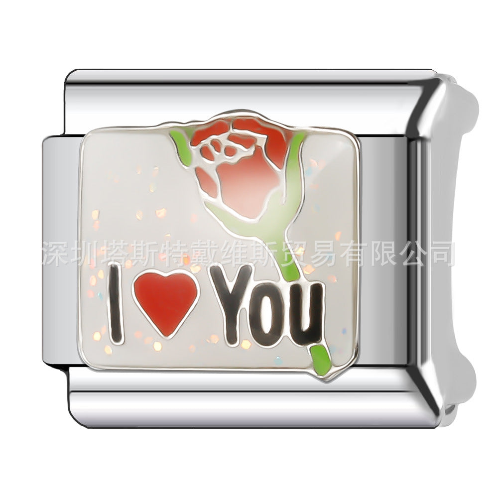 Wholesale  Italian Charm Bracelet 9mm DIY Single Section Creative Stainless Steel Composable Bracelet