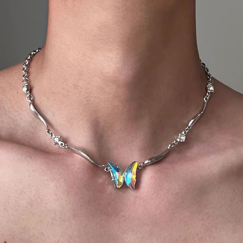 Wholesale Gothic Punk Butterfly Tassel Necklace Collarbone Chain Fashion Jewelry Boutique Resale